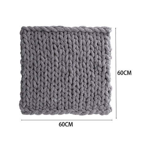 Dark Grey Hand Woven Chenille Blanket for Couch and Bed