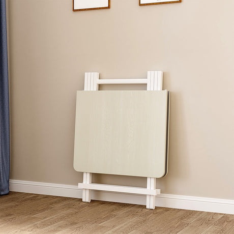 White 100x60cm Folding Wooden Dining Table