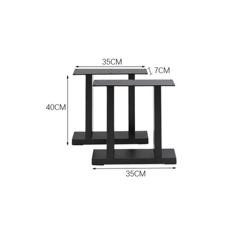 Set of 2 Metal Table Bench Legs Frames II-Shape Steel Base Stands