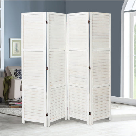 Folding Room Divider Privacy Separator Screen White 4 Panel