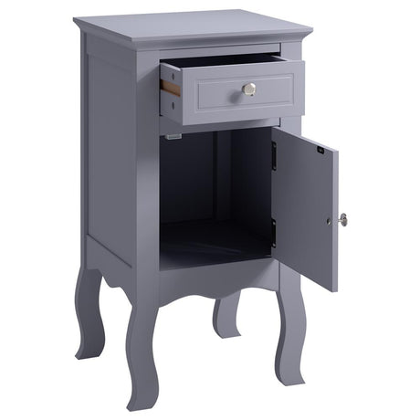 Wooden Bedside Table Nightstand with Drawer and Cabinet Storage