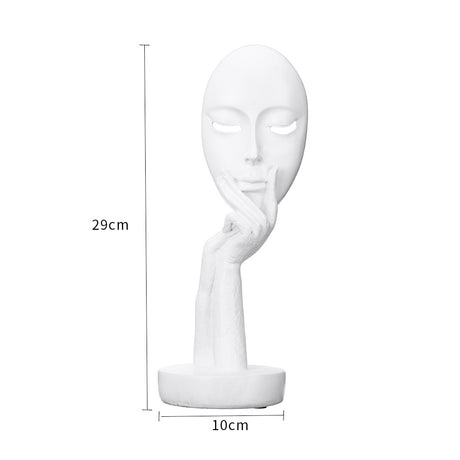 Large Art Abstract Thinker Sculpture Statue Ornament, White 29x10CM