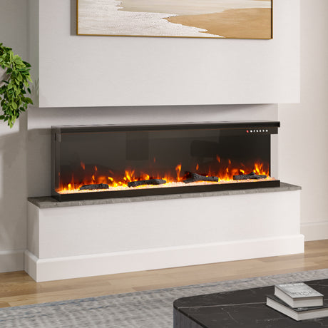 60 Inch Electric Fireplace 9 Flame Colors with Remote Control