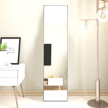 Metal Frame Over the Door Full Length Mirror Black