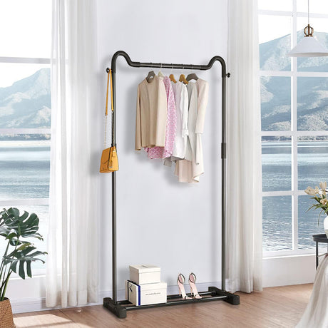 Black Freestanding Metal Garment Rack