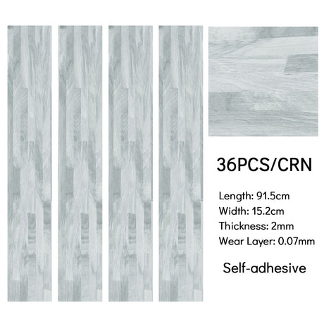 Set of 36 Realistic Wood Effect Self Adhesive PVC Flooring