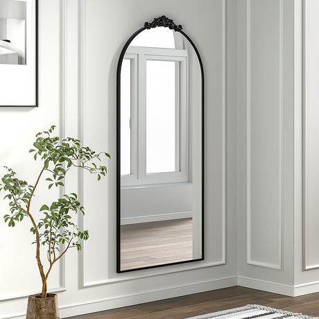Vintage Inspired Black Metal Framed Accent Mirror