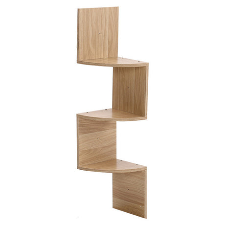Wooden Corner Shelf Tiered Wall Mount Storage Rustic Display