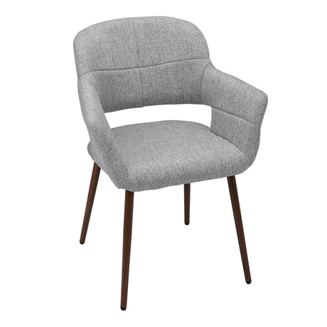 Set of 2 Linen Dinning Chair with Metal Legs