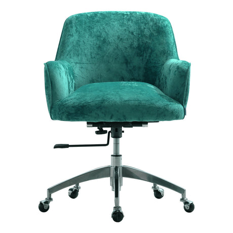 Ice Velvet Adjustable Swivel Office Chair, Light Green