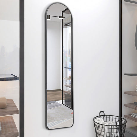 Black 150cm Modern Arched Wall Freestanding Floor Mirror