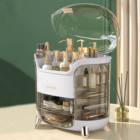 White Large Makeup Storage Box Organizer with Drawers