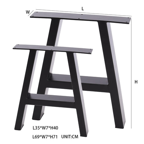 Set of 2 Metal Table & Bench Legs Frames A-Frame Steel Base Stands