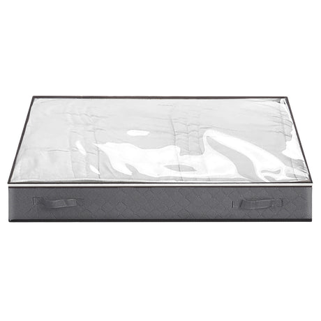 Underbed Fabric Clothes Quilt Storage Bag with Clear Window and Handles