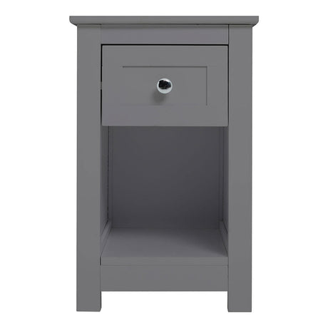 Wooden Bedside Table with Drawer Shelf Storage