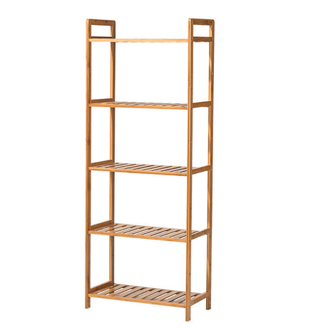 5 Tier Wood Bamboo Tiered Bookshelf Rustic Storage Plant Stand