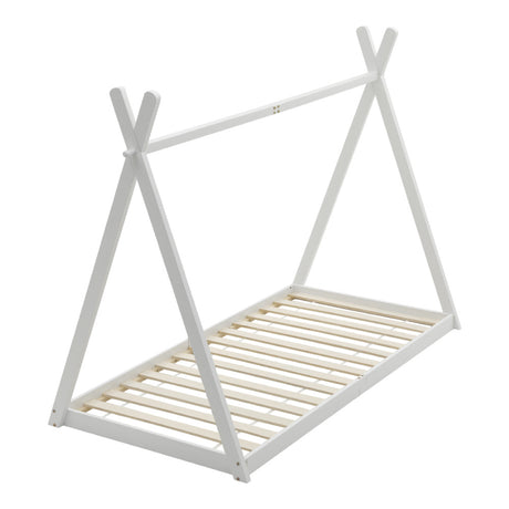 Montessori Kid Bed Solid Pine Low Base Tent Style Fun Sleep