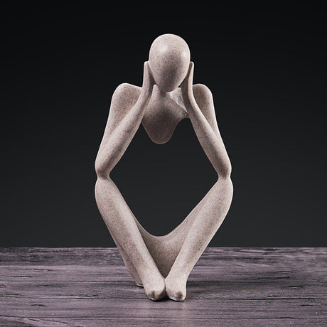 Resin Sculpture Art Abstract Meditator Statue