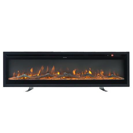 70 Inch Wall Mounted Freestanding Electric Fireplace with Remote 9 Flame Colours