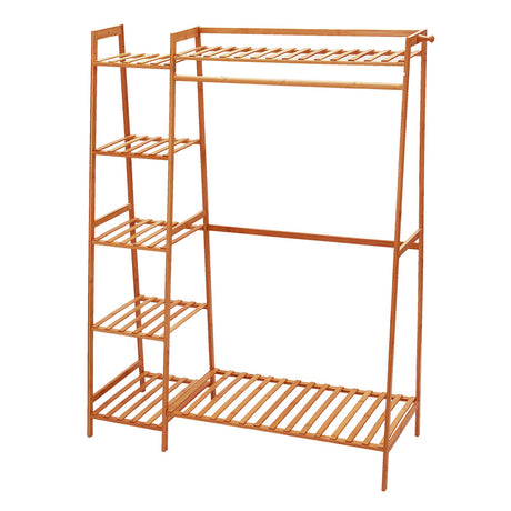 110cm Brown Bamboo Bedroom Garment Clothes Rack