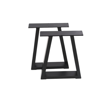 Set of 2 Metal Table & Bench Legs Frames Trapezium with Top Steel Base Stands