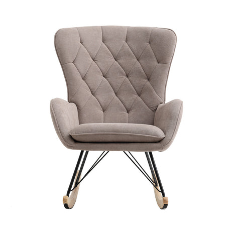 Terry Cloth Upholstery Rocking Chair with and Removable Sponge Cushion