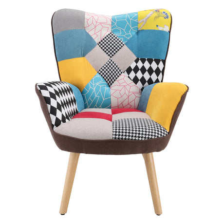 Tufted Linen Armchair Modern Accent Chair