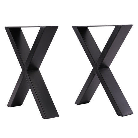 Set of 2 Metal Table & Bench Legs Frames XShape Steel Base Stands