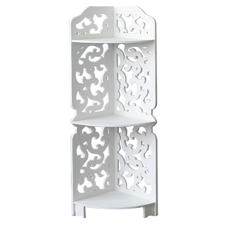 3-Tier Corner Storage Rack MDF Waterproof Shelf