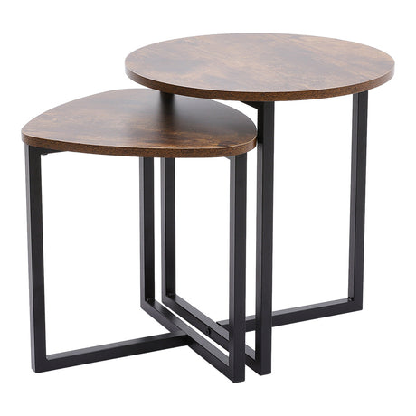 Nesting Coffee Table Set with Round and Triangle Tables