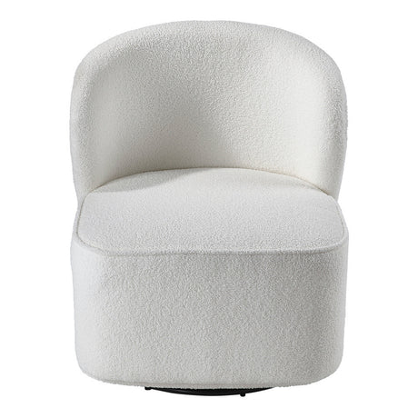 Sherpa Swivel Leisure Chair Plush Padded Seat Durable Wooden Frame