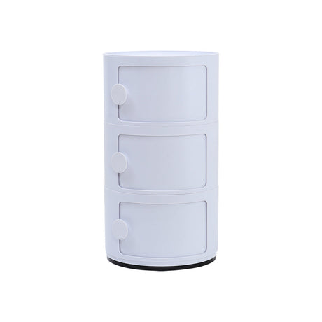Cylindrical 3 Tiered ABS Plastic Drawer Storage Unit Organizer