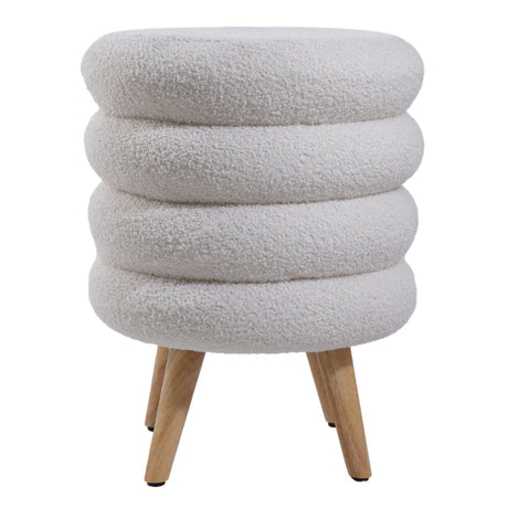 Ring-Stacked Teddy Footstool Soft Cosy Extra Seat