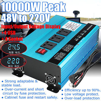 10000W Peak Solar Modified Sine Wave Power Inverter Converter48V DC To 220V AC