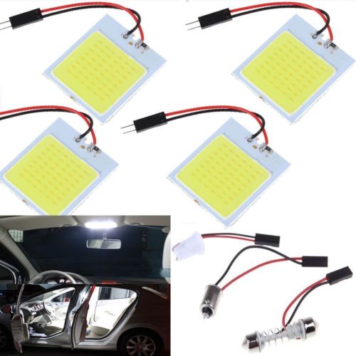 100x BA9S T10 48LED COB Car Dome Panel Interior Bulb Lamp Festoon Map Cold White