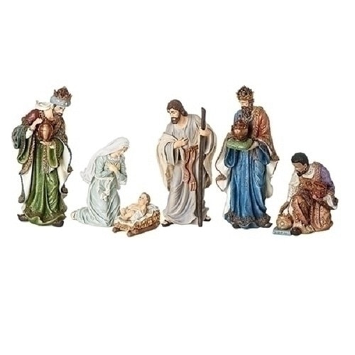 13" Nativity with Veil Holy Family with 3 Kings 6 Piece - 33387508