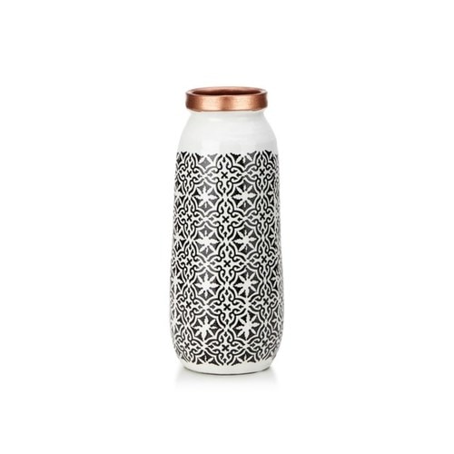 16.25" Black and White Calder Small Terracotta Vase - 33407598