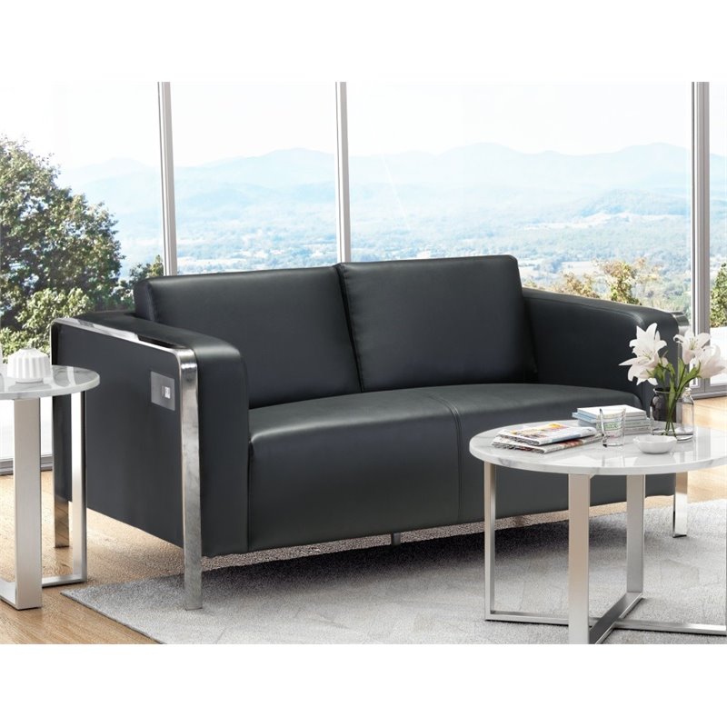 Zuo Thor Faux Leather Loveseat