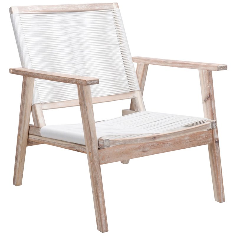 Zuo South Port Patio Arm Chair in White Wash and White (Set of 2)