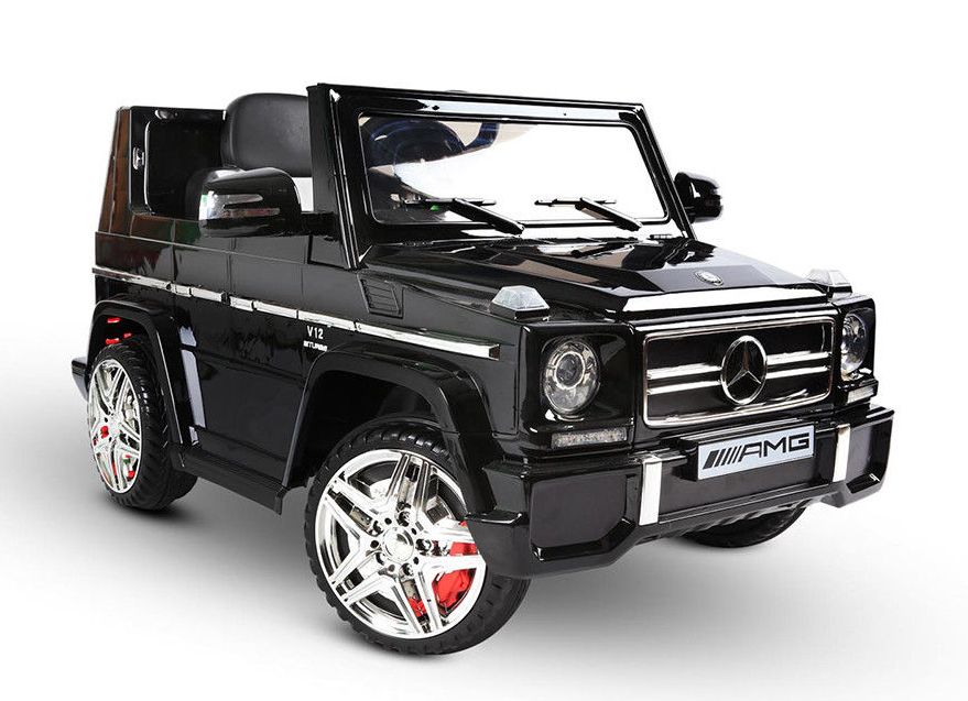 12V powered Mercedes AMG G65 Ride on electric car For Kids with Remote Control LED lights MP3 Leather Seat - Black