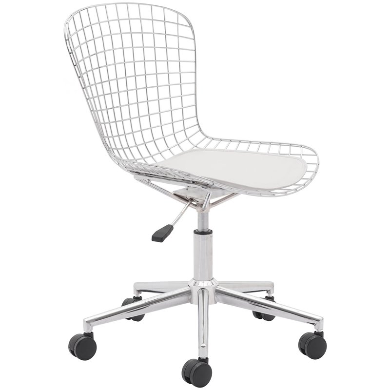 Zuo Wired Swivel Office Chair with Faux Leather Cushion