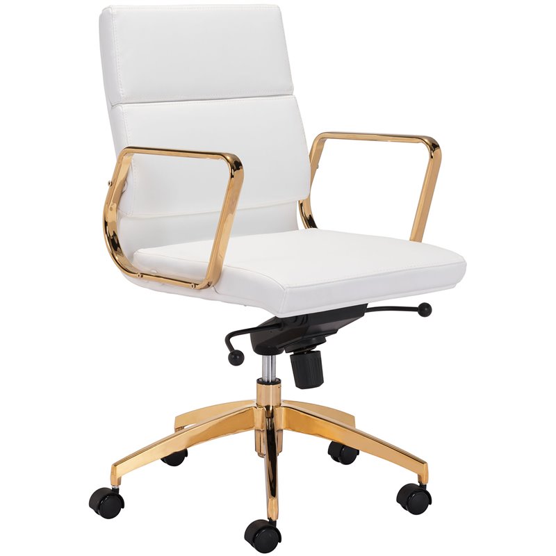 Zuo Scientist Faux Leather Low Back Swivel Office Chair