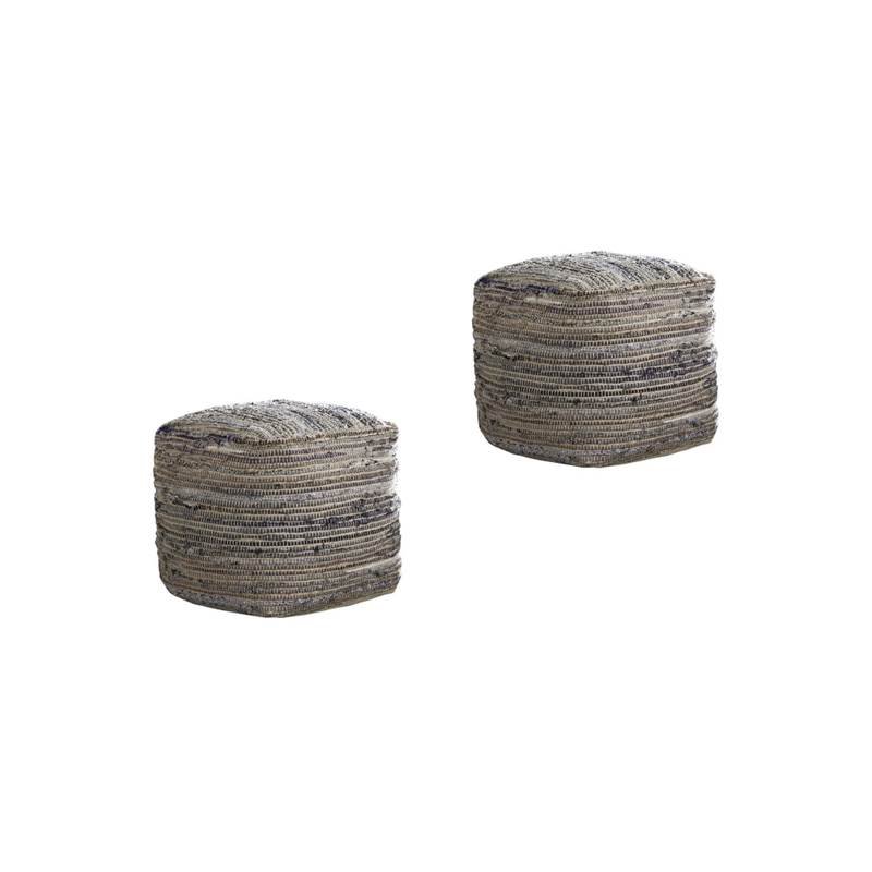 (Set of 2) Cylinder Pouf in Natural