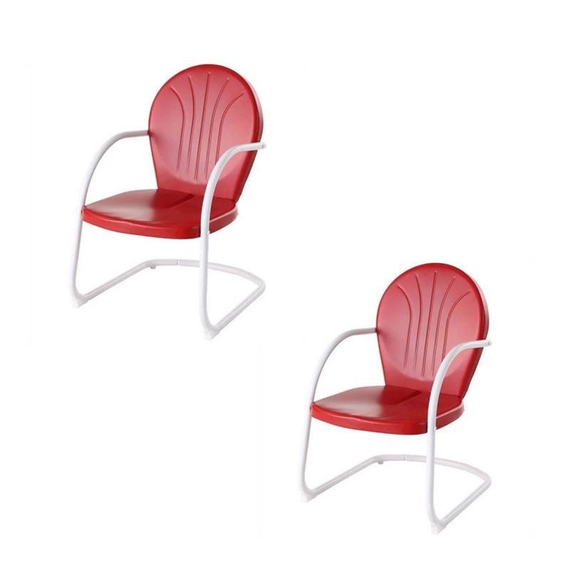 (Set of 2) Metal Arm Chair in Red