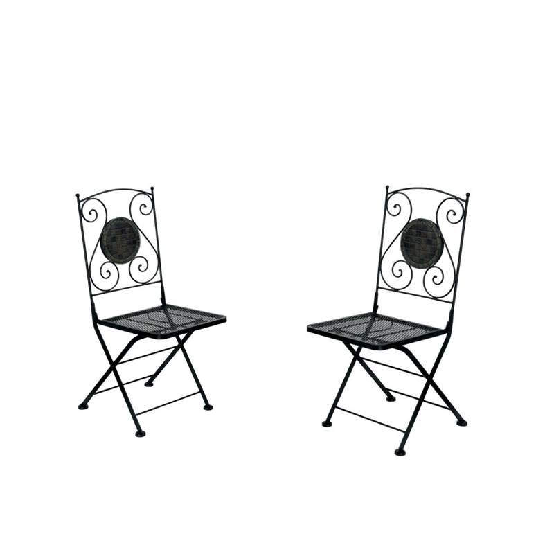 (Set of 2) Patio Chair in Black
