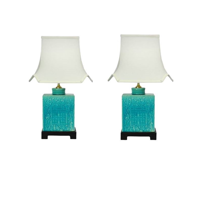 (Set of 2) 20" Lamp in Turquoise