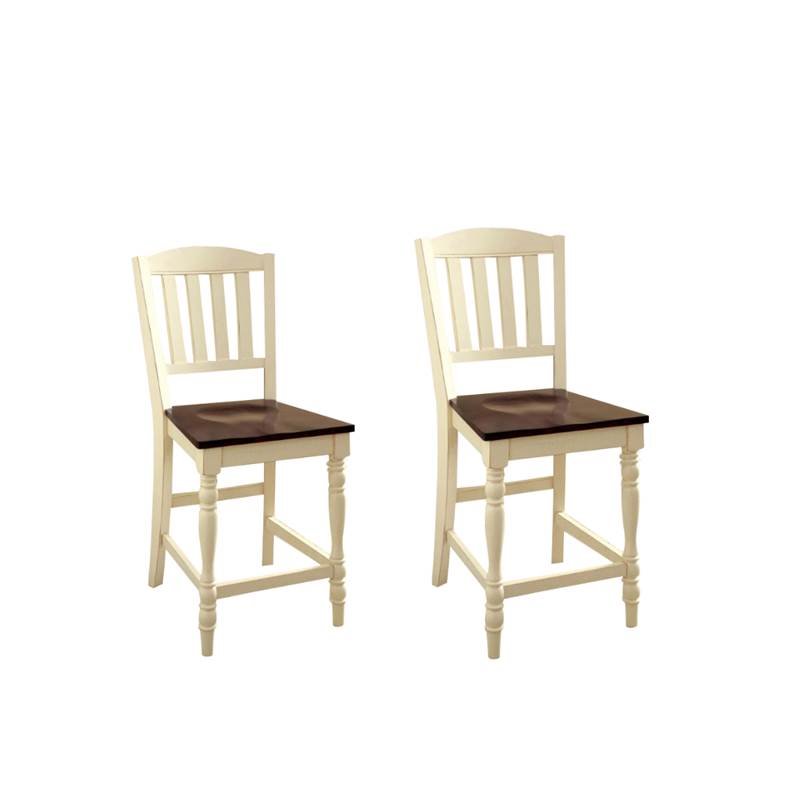 (Set of 2) Cottage Style 23.25" Counter Stool in White
