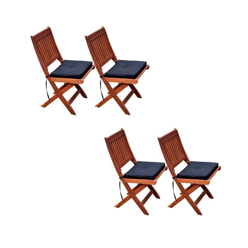 (Set of 4) Folding Patio Dining Chair in Cinnamon