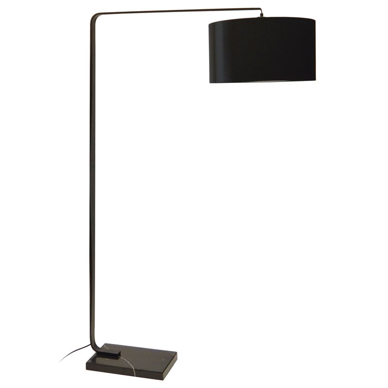 1 Light Incandescent Floor Lamp Black Finish