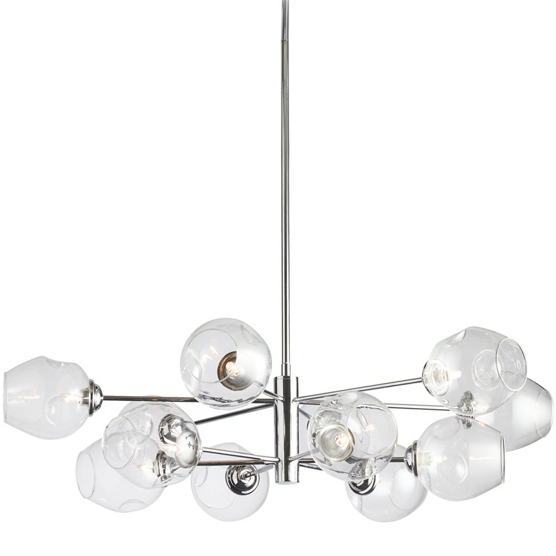 12 Light Round Pendant Polished Chrome Finish